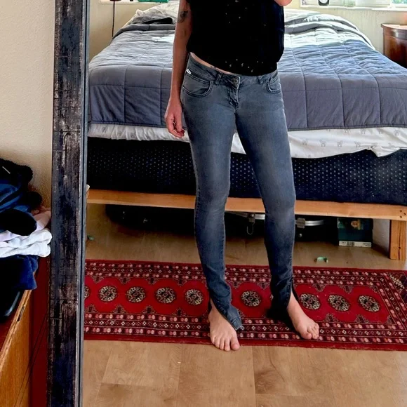 Anine Bing iron grey jeans with zippers - Picture 2 of 15